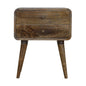 Curved Classic Grey Washed Bedside