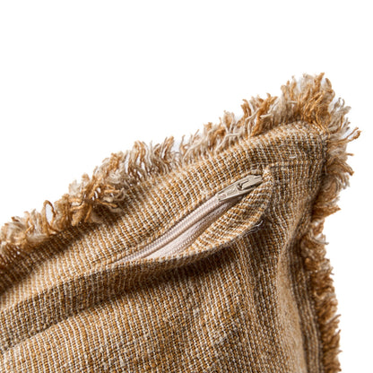 The Sahara Fringe Cushion Cover - Natural Brown - 50x50