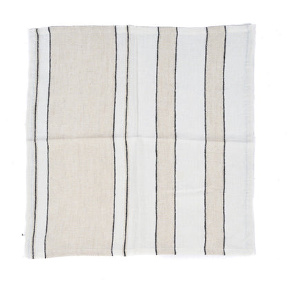 The Provence Napkin - Natural Black and White - 45x45