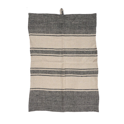 The Linen Dash Kitchen Towel - Natural Black - 50x70
