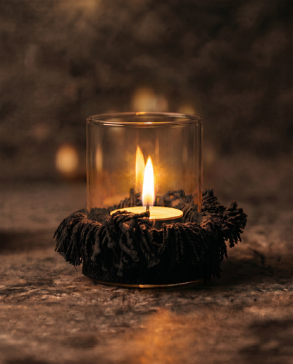 The Oh My Gee Candle Holder - Black Velvet - M
