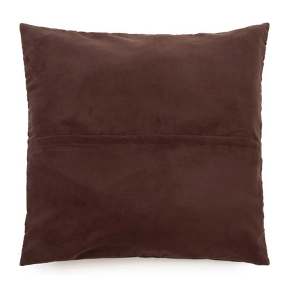 Four-Panel Leather Cushion Cover - Chocolate - 60x60
