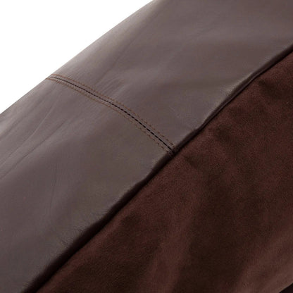 Four-Panel Leather Cushion Cover - Chocolate - 60x60