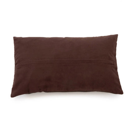 Six-Panel Leather Cushion Cover - Chocolate - 30x50