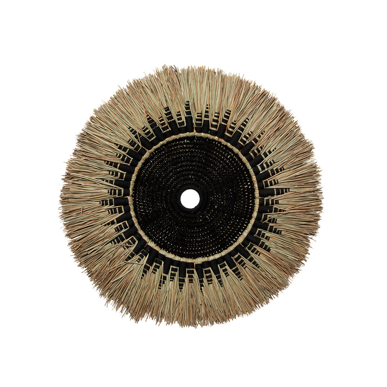 Raffia Macramé Wall Decor - Black/Natural