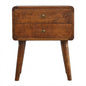 Curved Chestnut Bedside