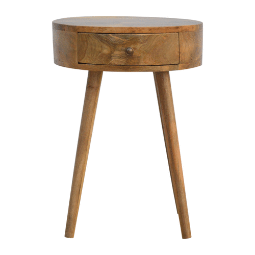 Mesa de Cabeceira Nórdica de Formato Circular