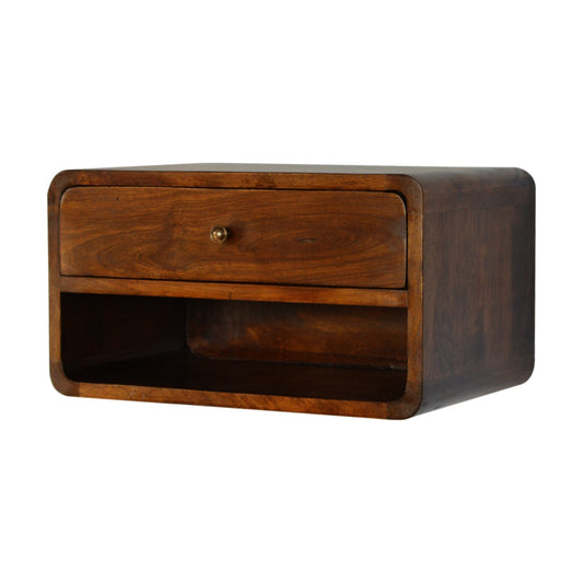 Comodino Flottante Curvo Chestnut