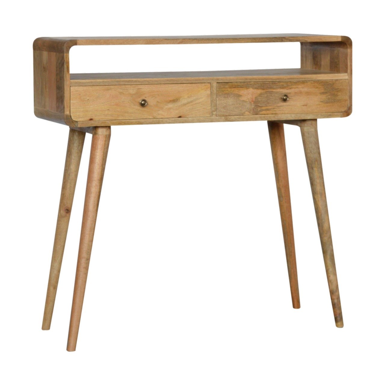 Mesa Console Curva em Carvalho