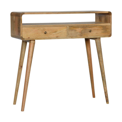 Mesa Console Curva em Carvalho