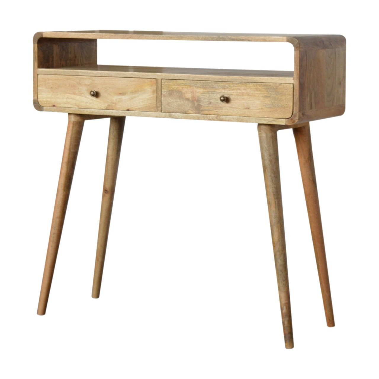 Mesa Console Curva em Carvalho