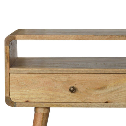 Mesa Console Curva em Carvalho