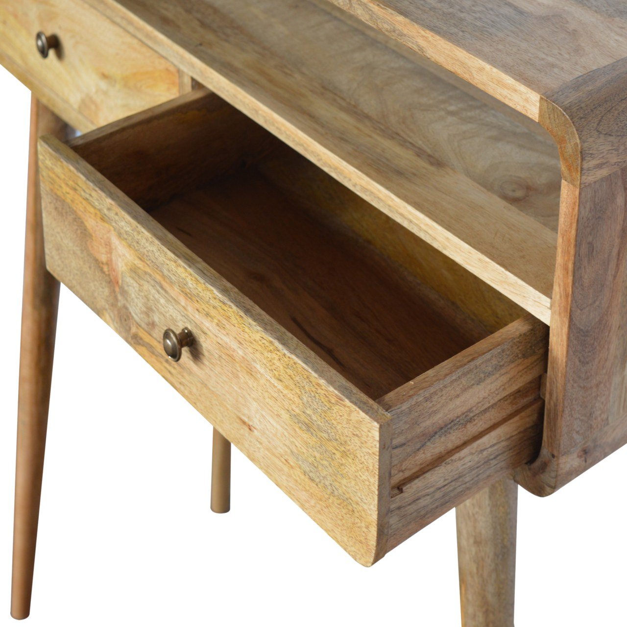 Mesa Console Curva em Carvalho
