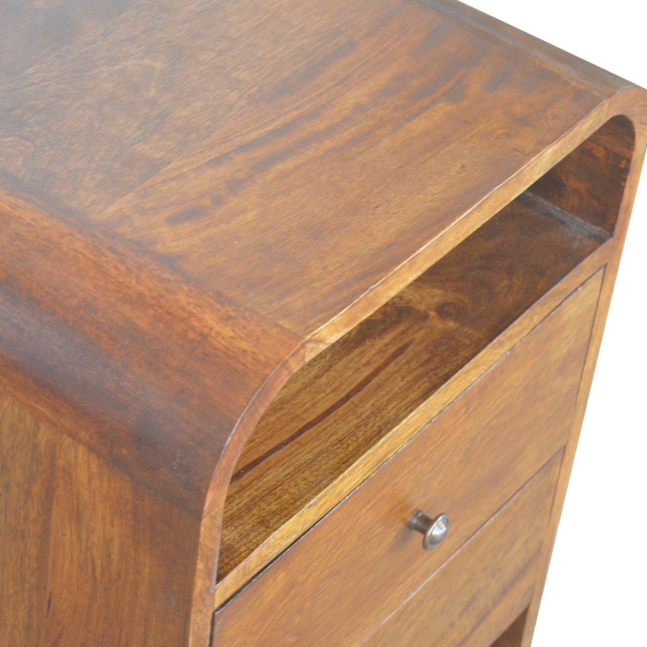 Chestnut Curve Nachttisch mit 2 Schubladen