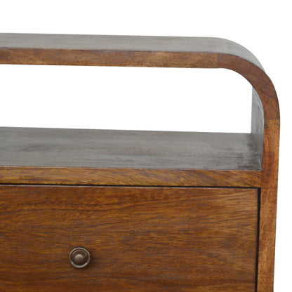Chestnut Curve Nachttisch mit 2 Schubladen
