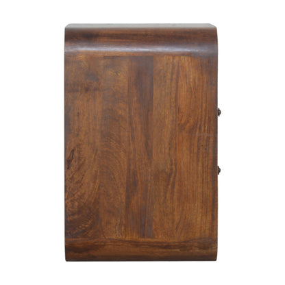Chestnut Curve Nachttisch mit 2 Schubladen