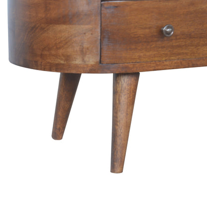 Mueble de Entretenimiento Redondeado en Castaño