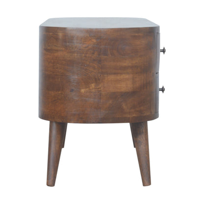 Mueble de Entretenimiento Redondeado en Castaño
